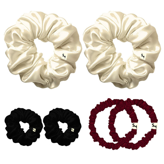 Dreamy Scrunchie Trio - 2 Fluffy, 2 Slim and 2 Mini Scrunchies